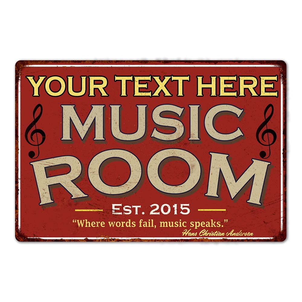 Musical Instrument Sign - Insegna Personalizzata per Sala Musica, Insegne
