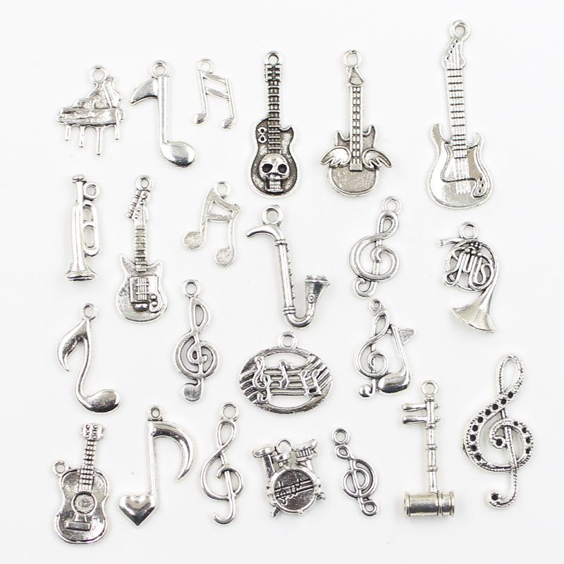 Musical Instrument Old - 30 pz Charms chitarra musicale nota